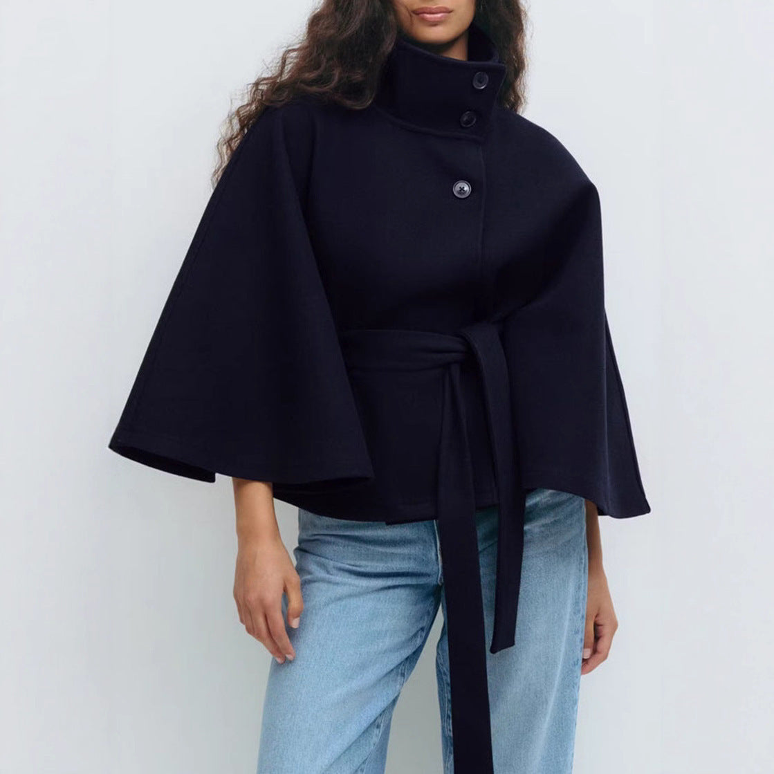 Vinter Trench Coat - Hög Krage & Bälte