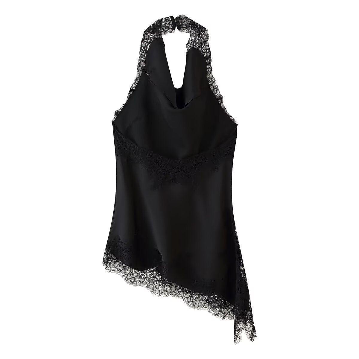 Krage Spets Topp - Silke Satin Kjol