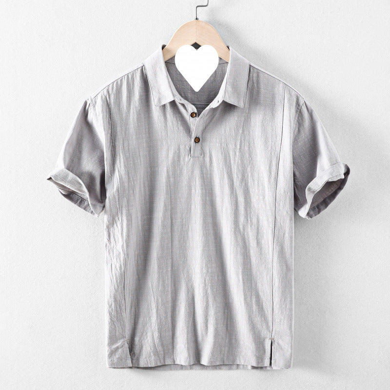 Sommar Linen Skjorta - Enfärgad Ny