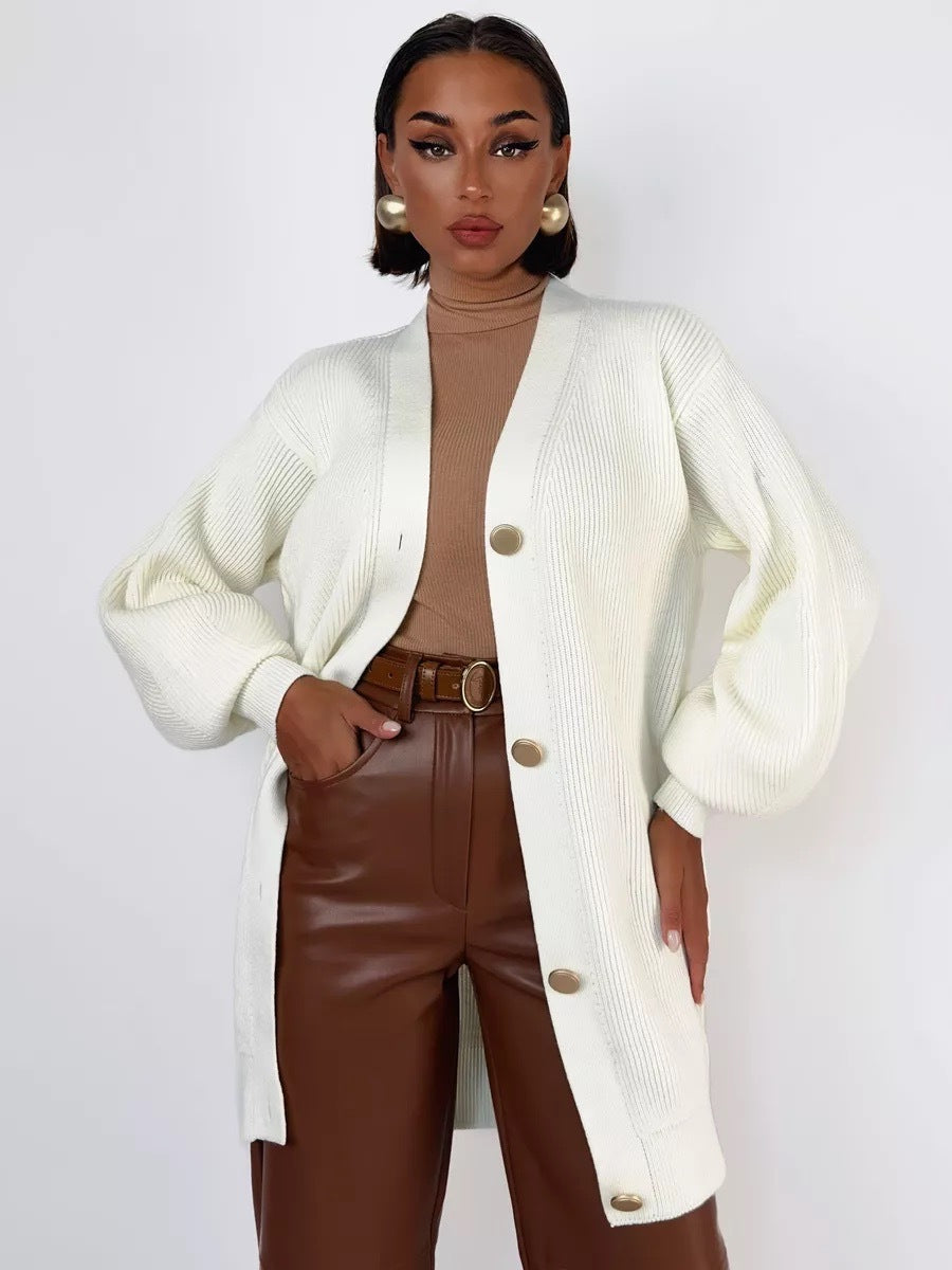 Europeisk-Amerikansk V-ringad Cardigan