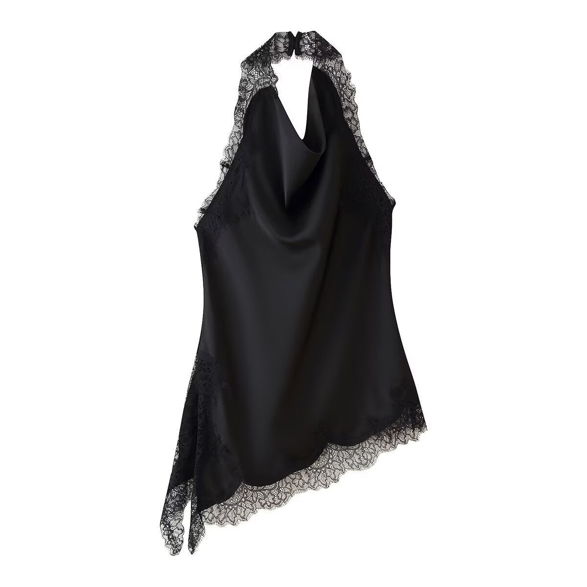 Krage Spets Topp - Silke Satin Kjol