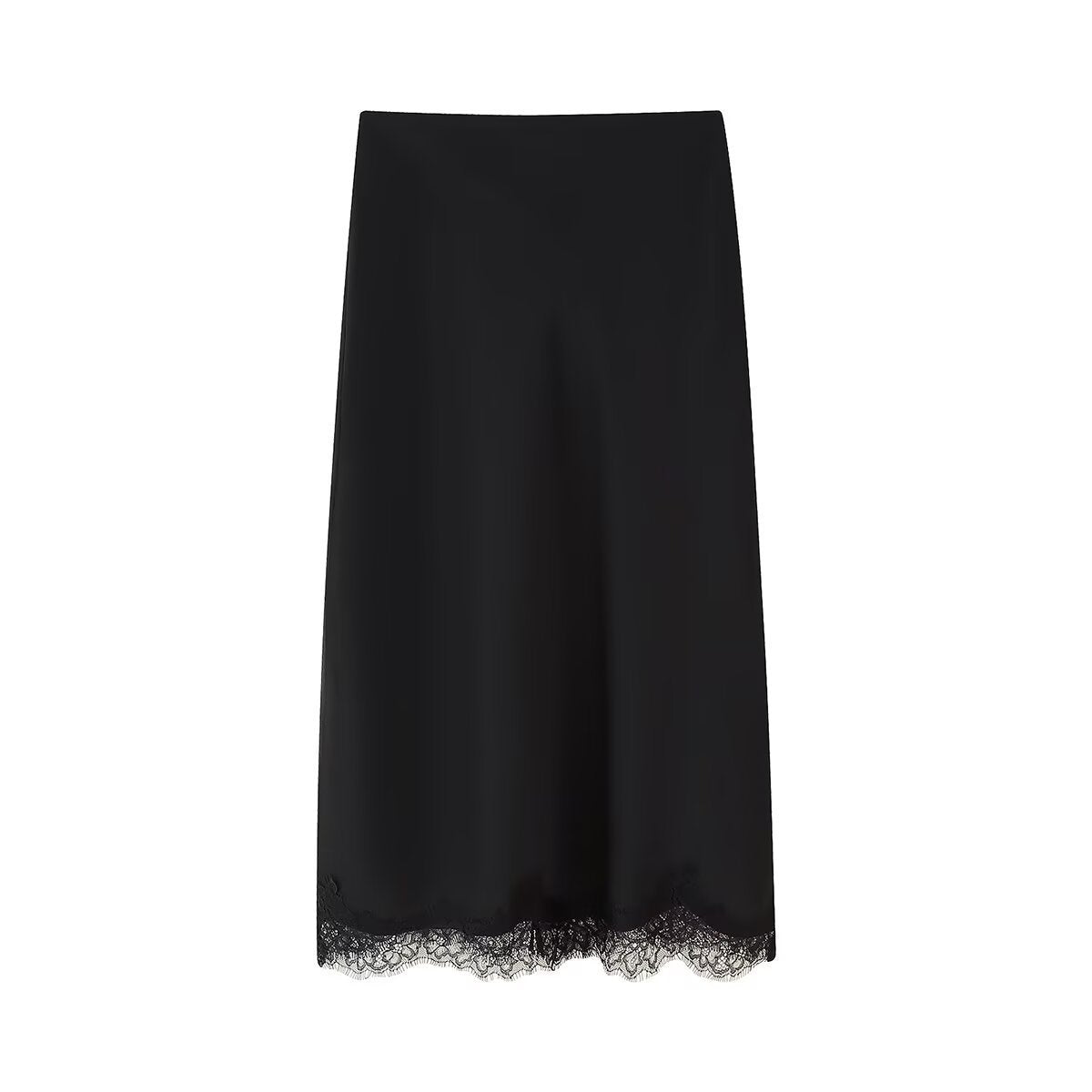 Krage Spets Topp - Silke Satin Kjol