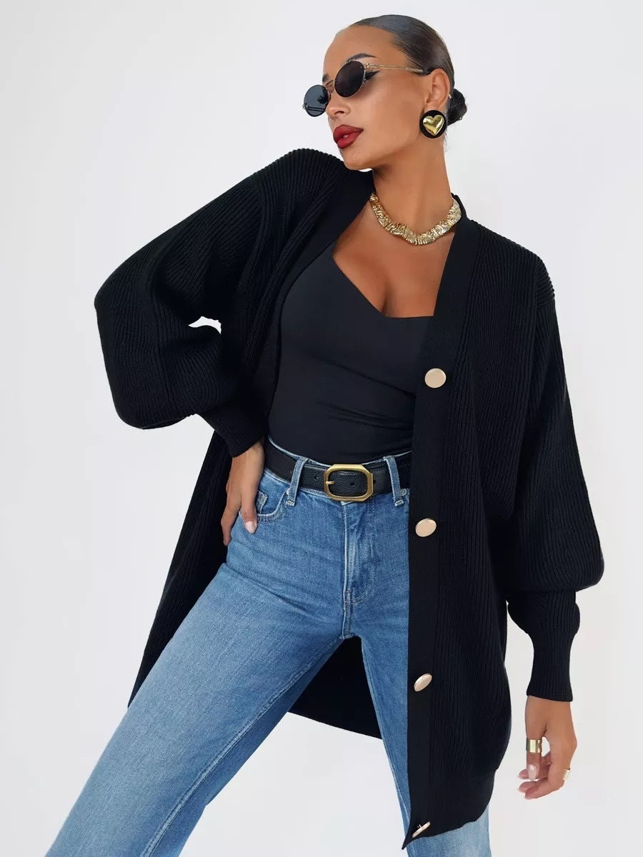 Europeisk-Amerikansk V-ringad Cardigan