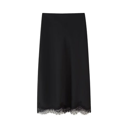Krage Spets Topp - Silke Satin Kjol