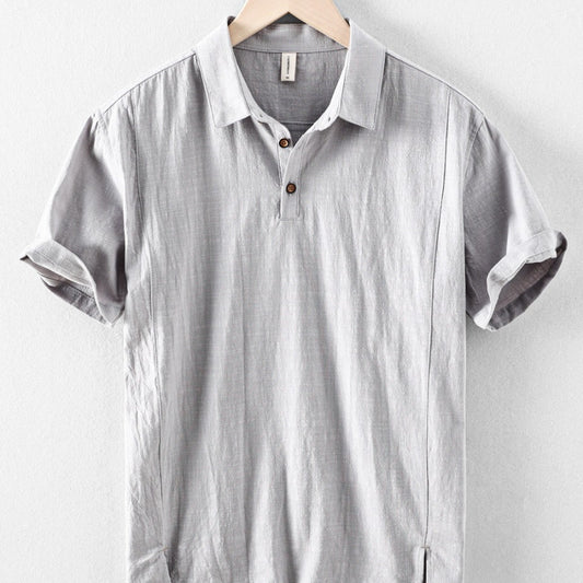 Sommar Linen Skjorta - Enfärgad Ny