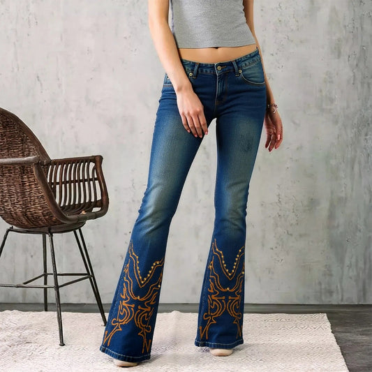 Broderade Utställda Jeans - Cowgirl