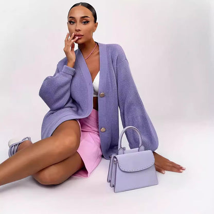 Europeisk-Amerikansk V-ringad Cardigan
