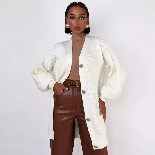 Europeisk-Amerikansk V-ringad Cardigan